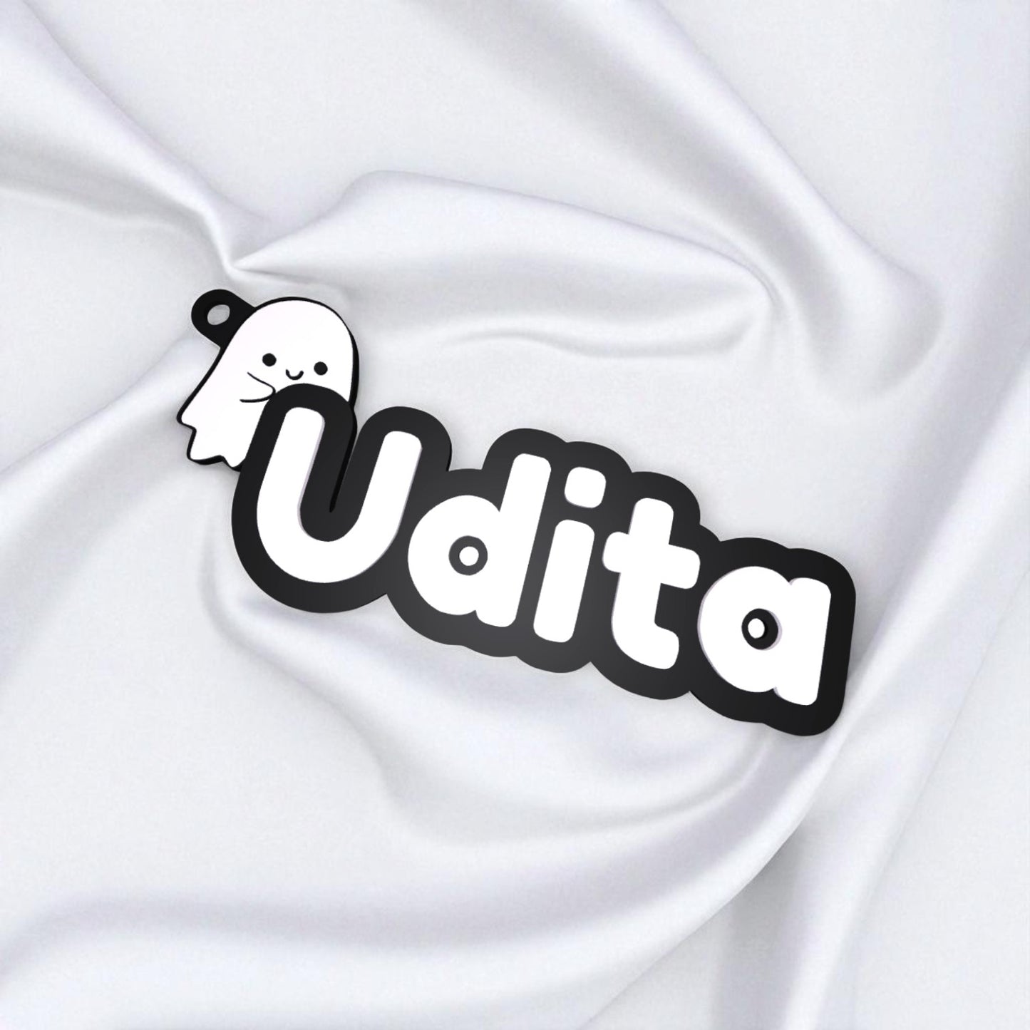 Name on Letter Keychain-Custom Letter Name Keychain – Personalized Initial Charm