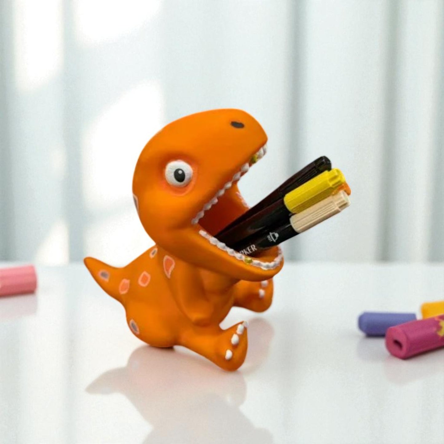 Dinosaur Pencil Holder ā 3D Printed Dino-Shaped Desk Organizer for Kids & Creatives