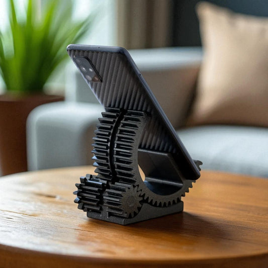 GearShift Tilt Phone Stand – 3D Printed Adjustable mechanical Gear Design