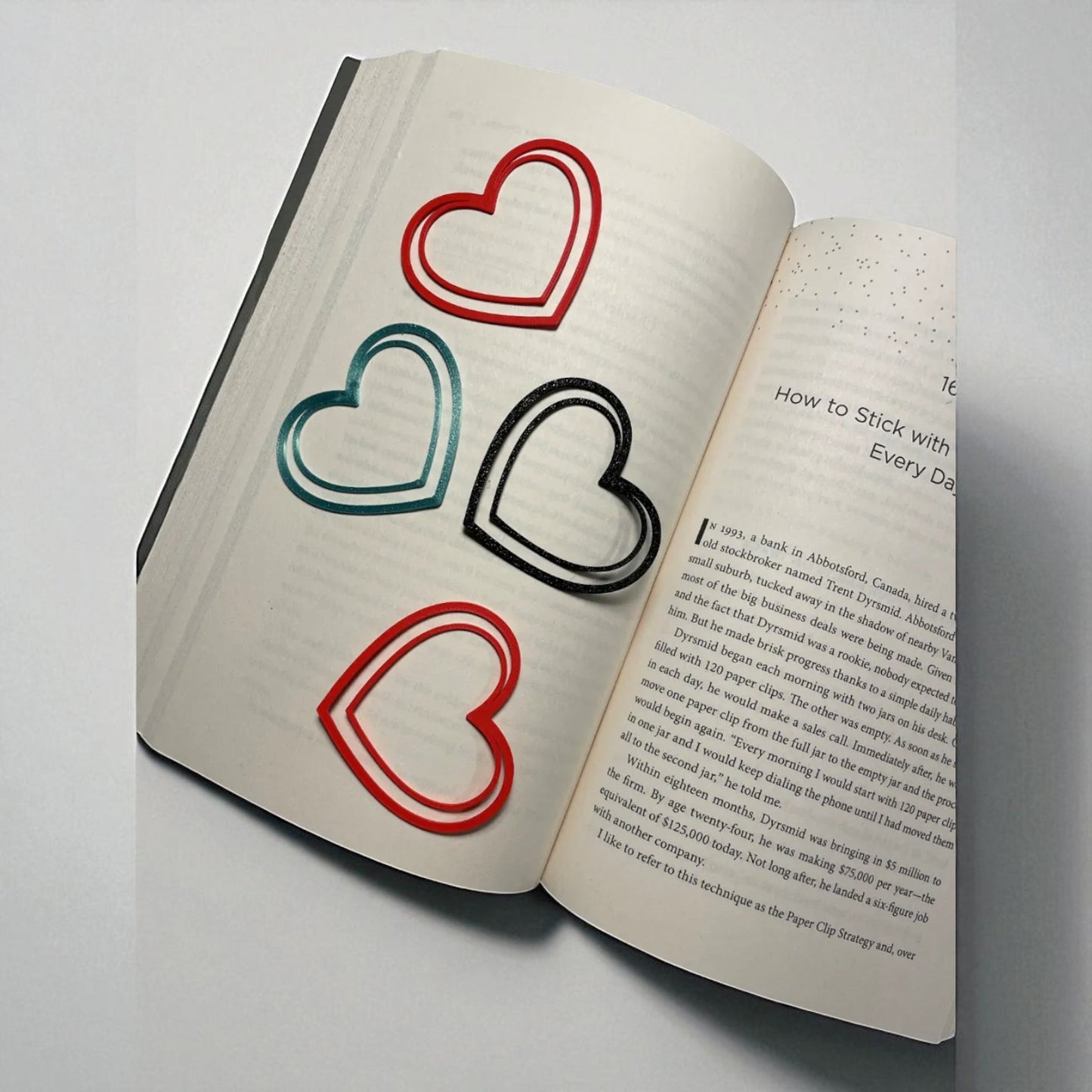 Heart-Shaped Bookmark – 3D Printed Cute Page Marker | Set of 6