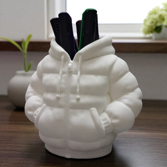 Puffer Jacket Pencil Holder – 3D Printed Puffy Organizer for Stylish Desks
