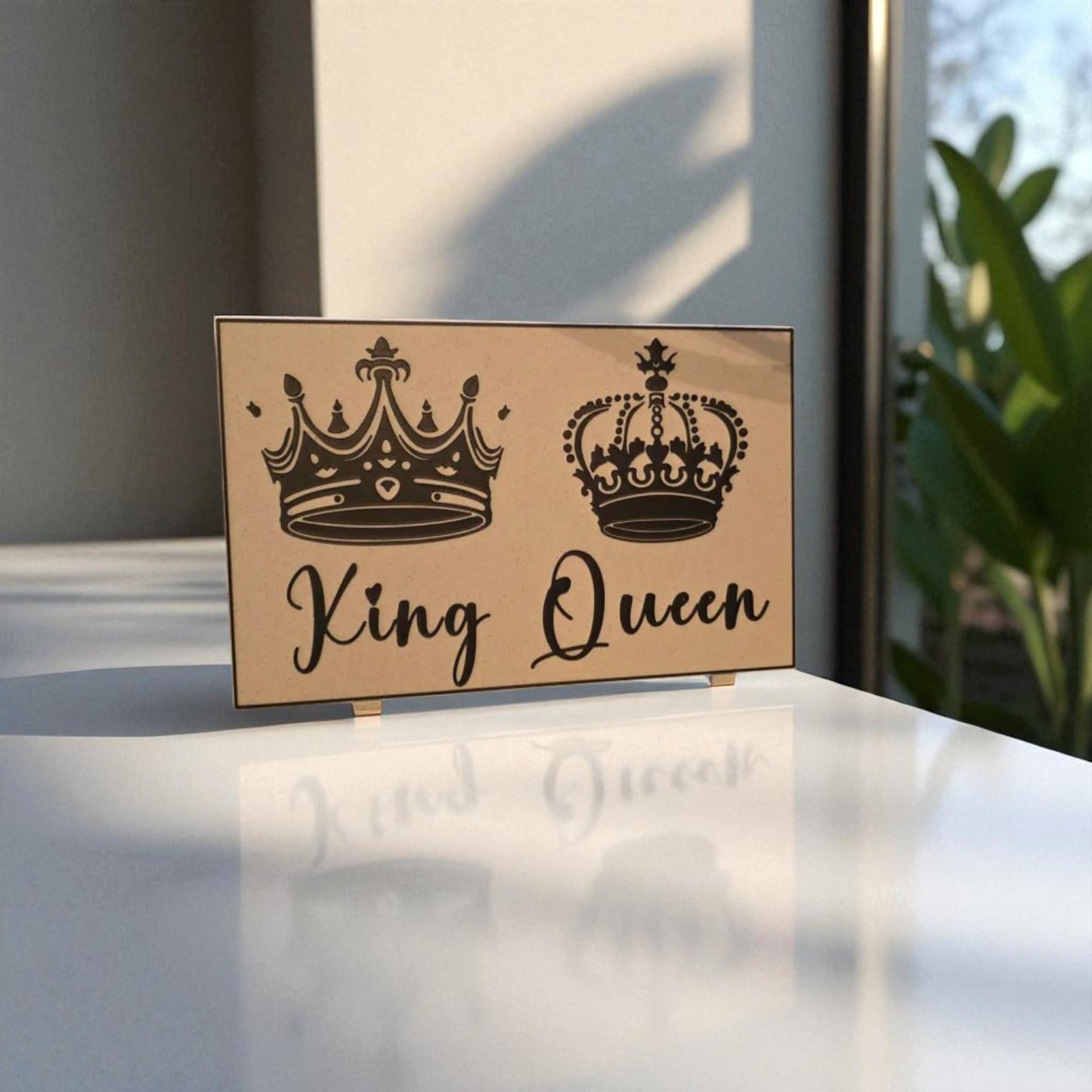 King & Queen Sign – 3D Printed Couple’s Decor Sign for Gifting & Home Styling