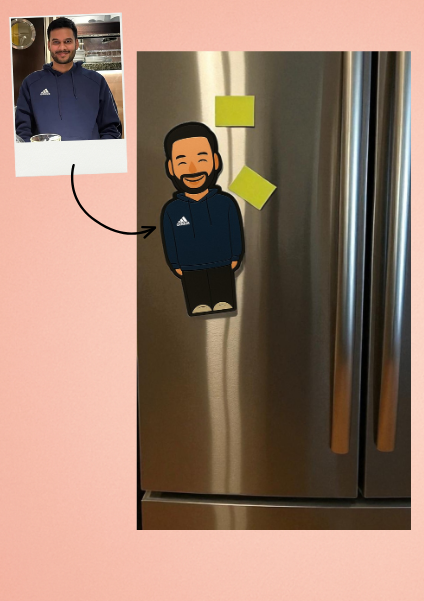 Custom Personalized Fridge Magnet | Cartoon Style MiniMe 3D Printed | Fun Gift for Home & Office Décor