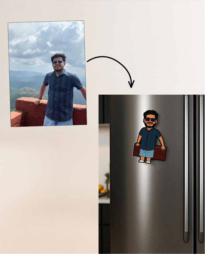 Custom Personalized Fridge Magnet | Cartoon Style MiniMe 3D Printed | Fun Gift for Home & Office Décor