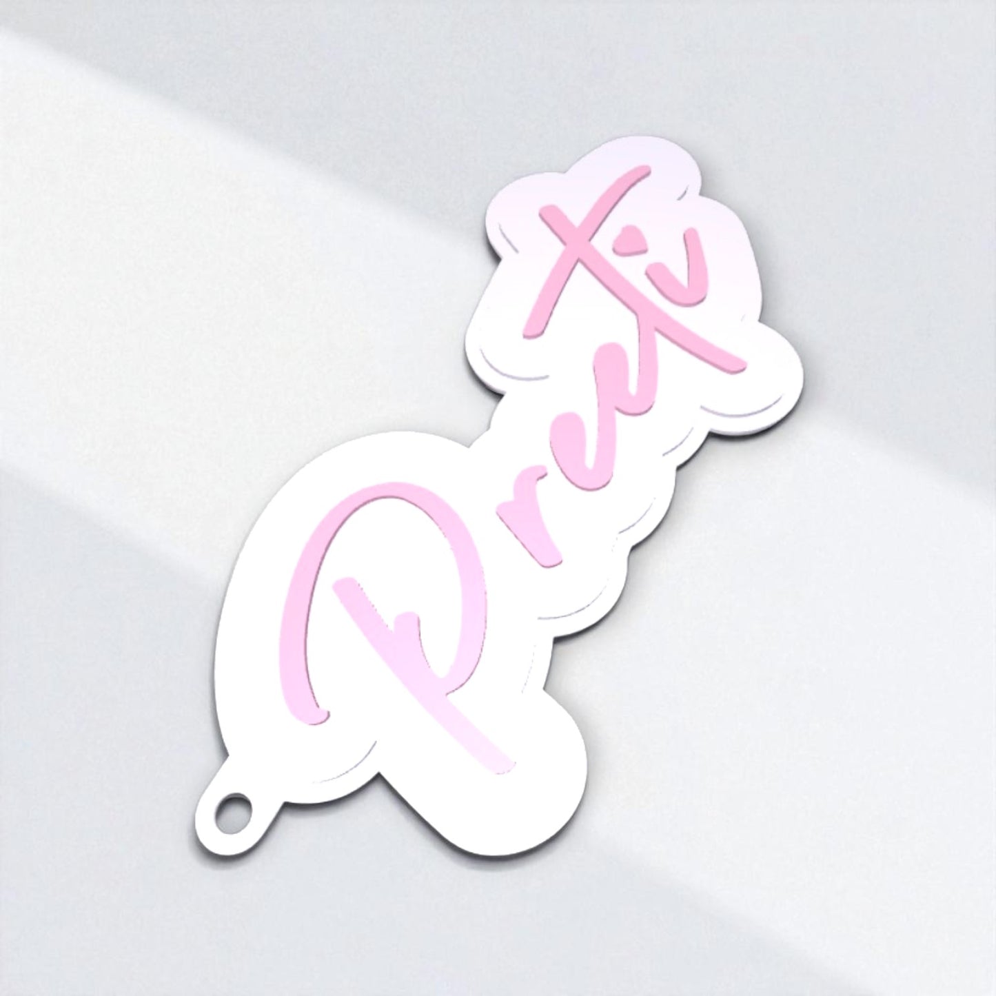 Name on Letter Keychain-Custom Letter Name Keychain – Personalized Initial Charm