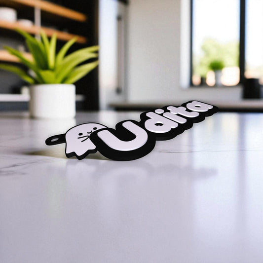 Name on Letter Keychain-Custom Letter Name Keychain – Personalized Initial Charm