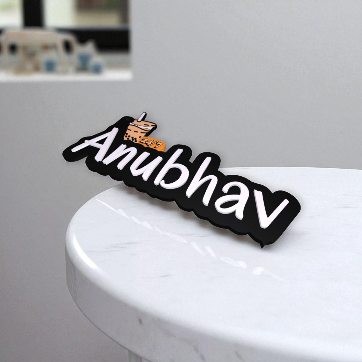 Name on Letter Keychain-Custom Letter Name Keychain – Personalized Initial Charm