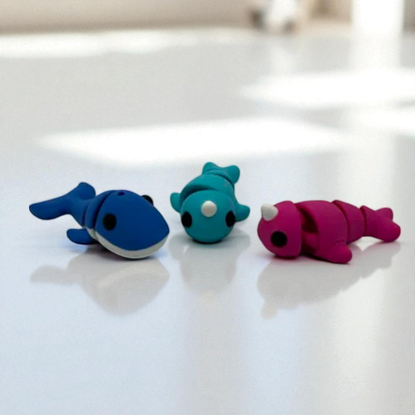 Flexi Narwhal Keychain – 3D Printed Articulated Ocean Buddy for Bags & Keys