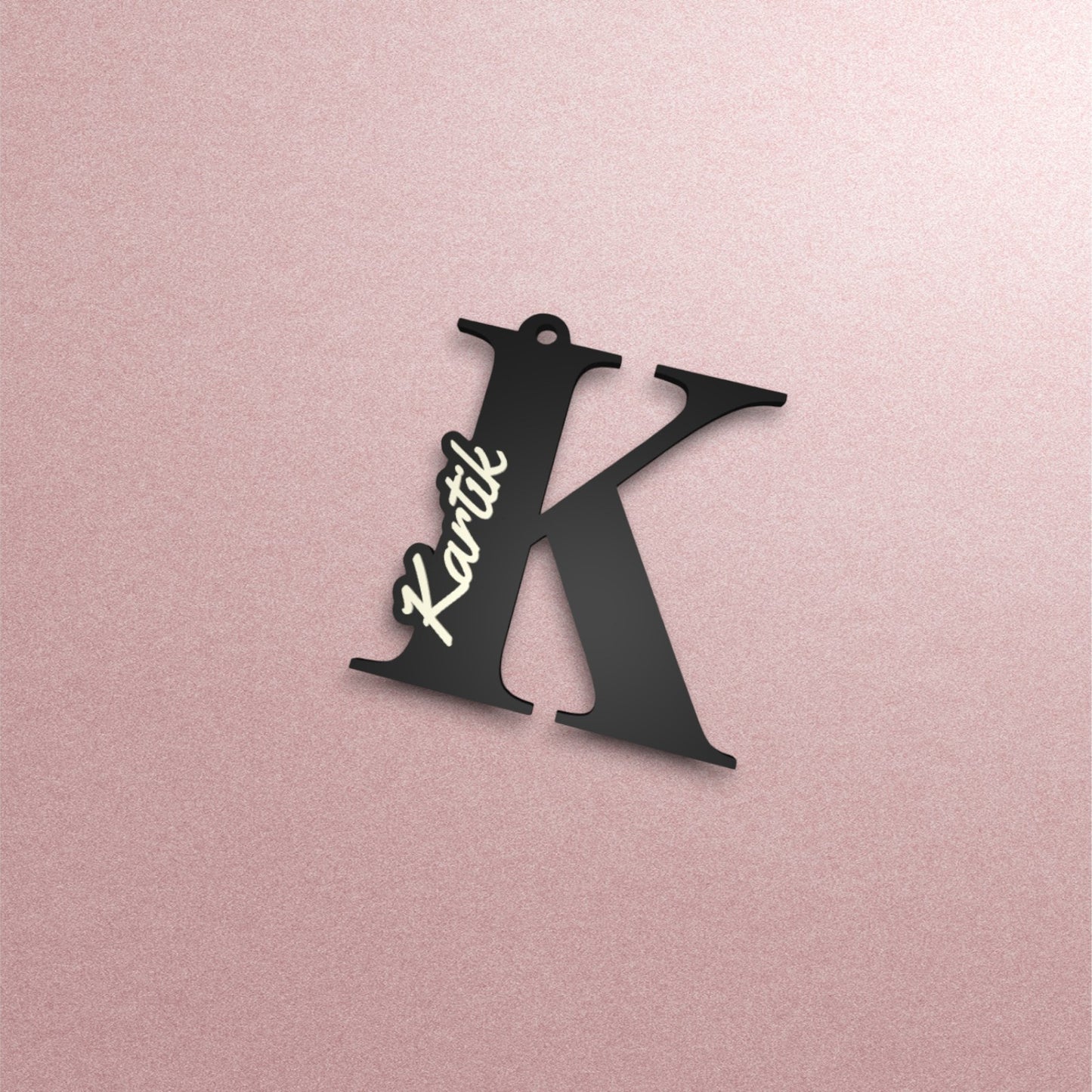 Name on Letter Keychain-Custom Letter Name Keychain – Personalized Initial Charm