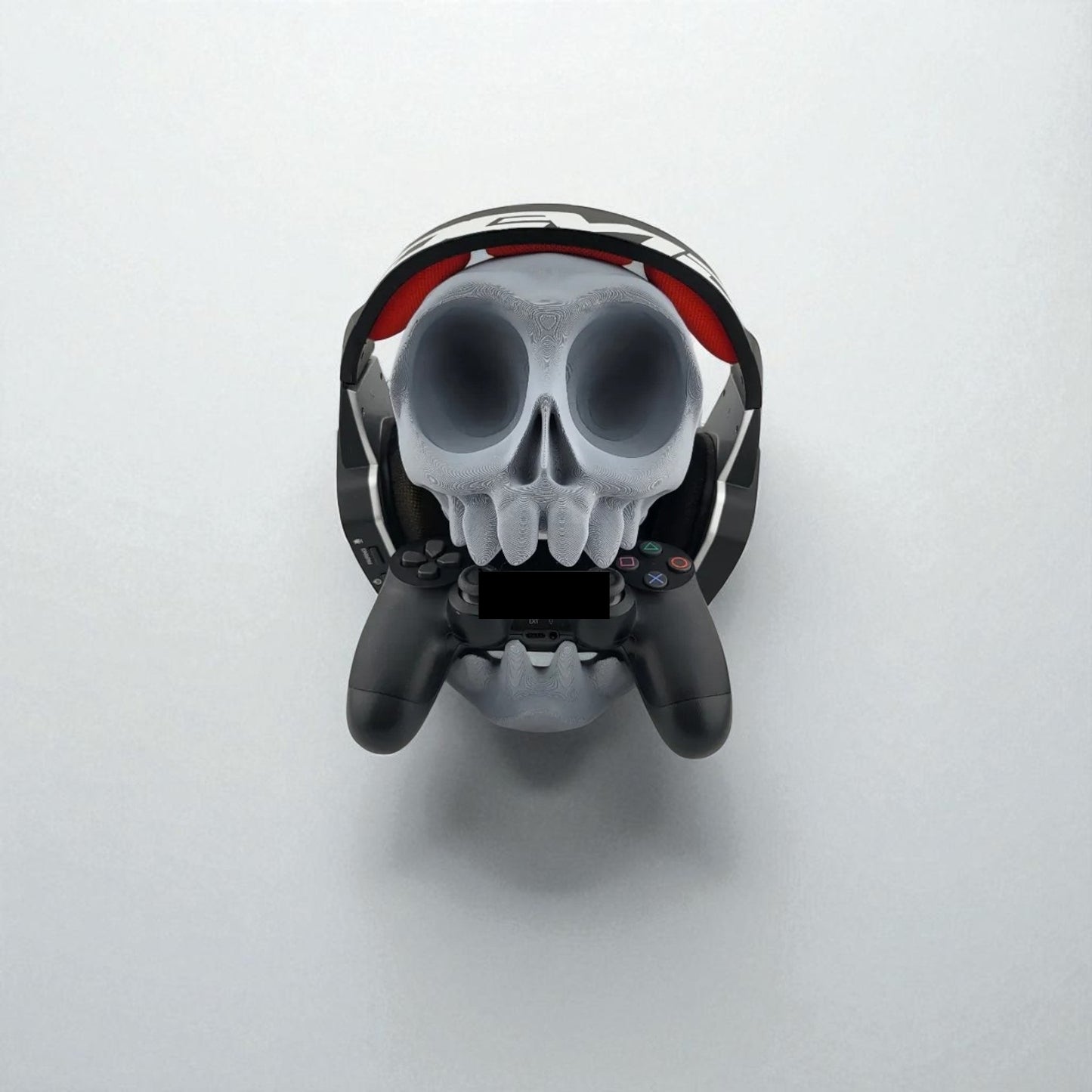 Skull Headphone & Controller Holder – 3D Printed Dual Gaming Stand with Dark Aesthetic