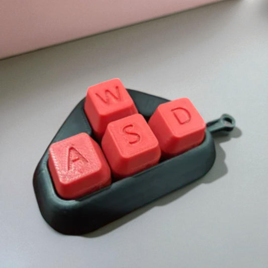 WASD Fidget Keychain – 3D Printed Clickable Keyboard Key Fidget