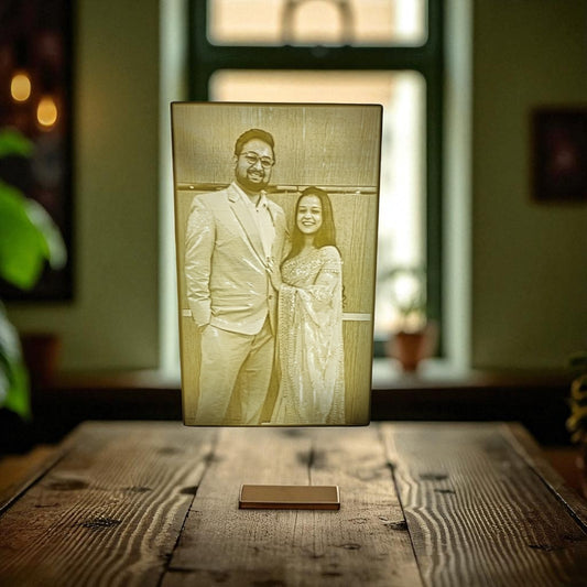 Rectangular Lithophane Photo Frame Lamp Personalized 3D Printed Romantic Photo Gift