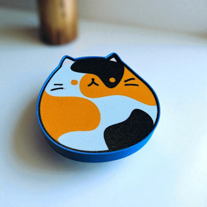 Cat Coasters – 3D Printed Cute Kitty Drink Coasters for Home & Office set of 6 with holder
