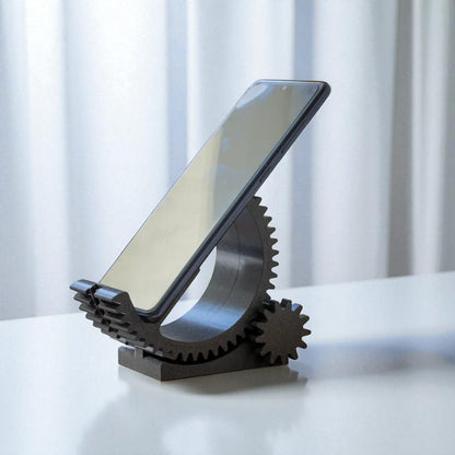 GearShift Tilt Phone Stand – 3D Printed Adjustable mechanical Gear Design