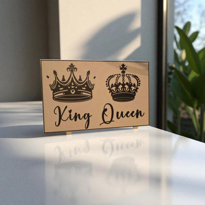 King & Queen Sign – 3D Printed Couple’s Decor Sign for Gifting & Home Styling