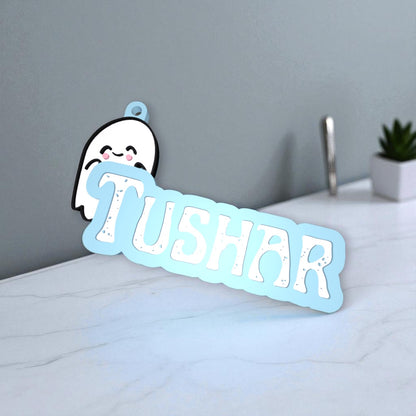 Name on Letter Keychain-Custom Letter Name Keychain – Personalized Initial Charm