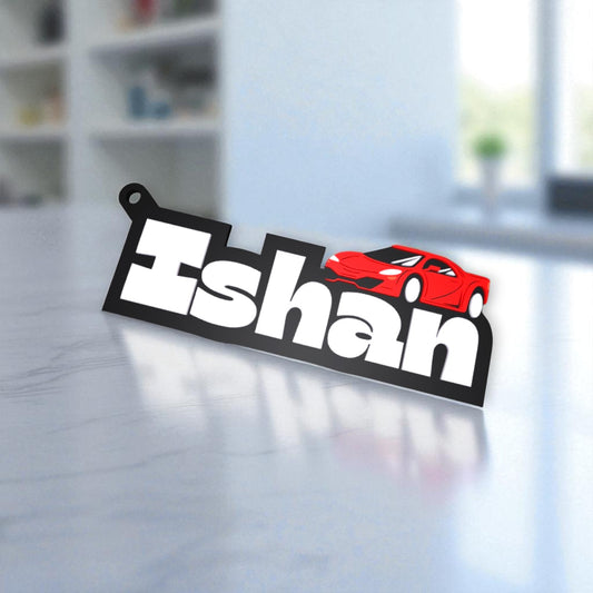 Name on Letter Keychain-Custom Letter Name Keychain – Personalized Initial Charm