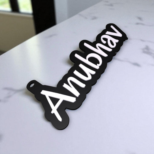 Name on Letter Keychain-Custom Letter Name Keychain – Personalized Initial Charm