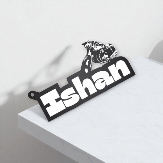 Name on Letter Keychain-Custom Letter Name Keychain – Personalized Initial Charm