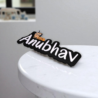 Name on Letter Keychain-Custom Letter Name Keychain – Personalized Initial Charm