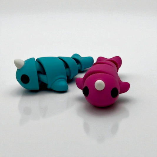Flexi Narwhal Keychain – 3D Printed Articulated Ocean Buddy for Bags & Keys