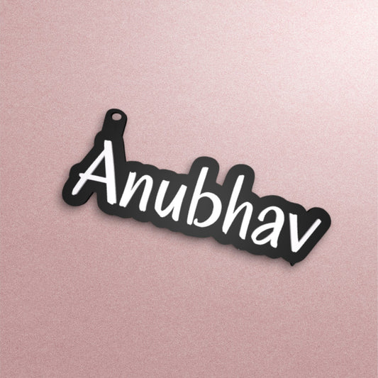 Name on Letter Keychain-Custom Letter Name Keychain – Personalized Initial Charm
