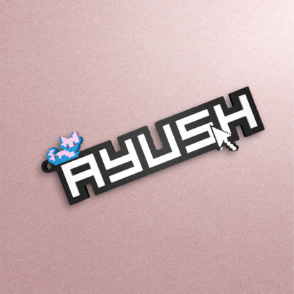 Name on Letter Keychain-Custom Letter Name Keychain – Personalized Initial Charm
