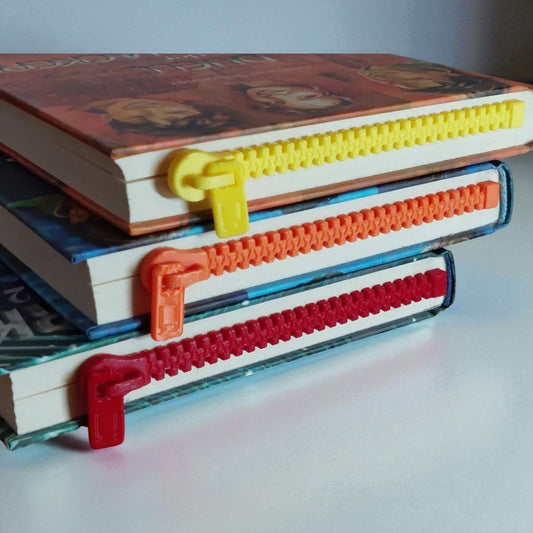 Zipper Bookmark – 3D Printed Fun & Functional Page Marker | Set of 3